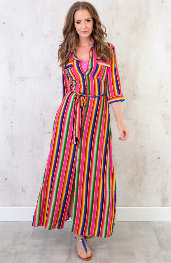 Strepen Jurk Vest Neon – shoparchief, foto 3