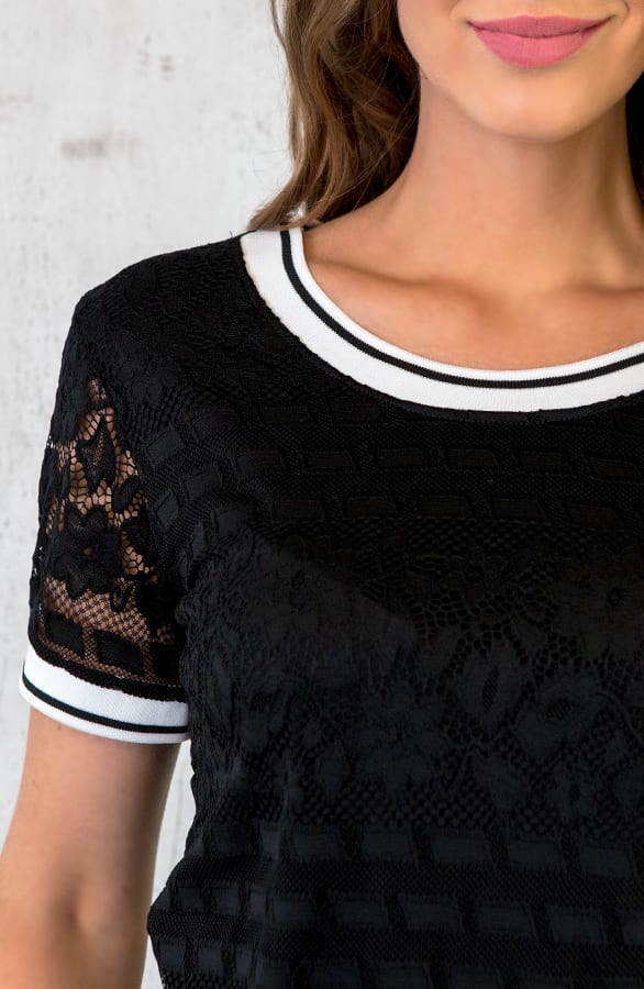 Kanten Bies Top Zwart – shoparchief, foto 5