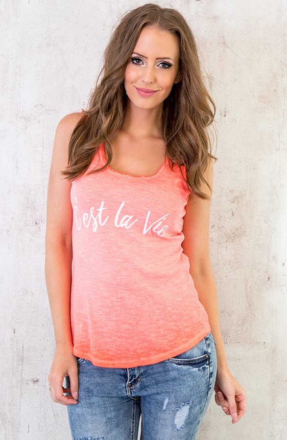 C'est La Vie Top Neon Koraal – shoparchief, foto 2