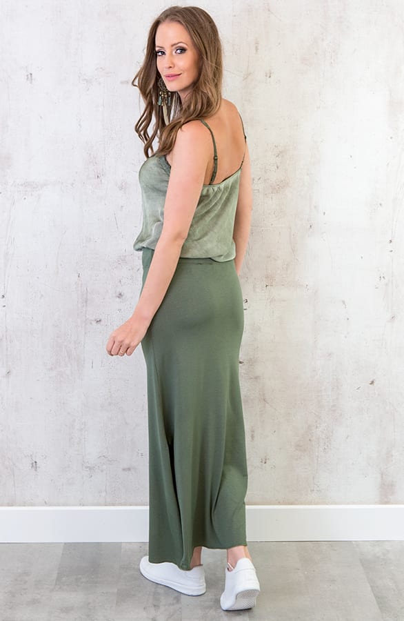Jersey Split Rok Legergroen – shoparchief, foto 4