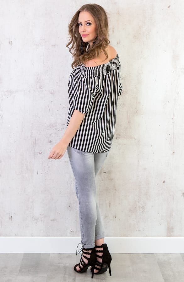 Gestreepte Tuniek Wit Zwart – shoparchief, foto 4