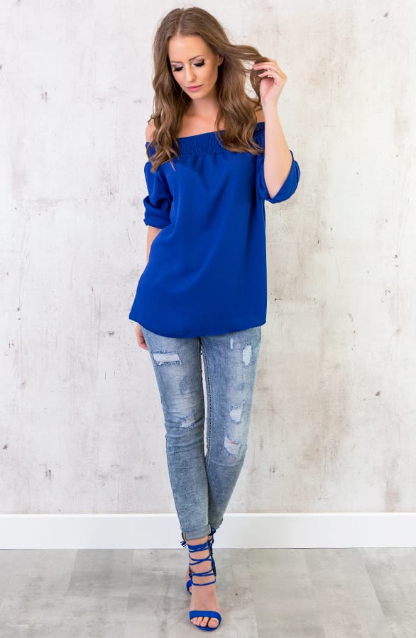 Off Shoulder Tuniek Kobalt – shoparchief, foto 3