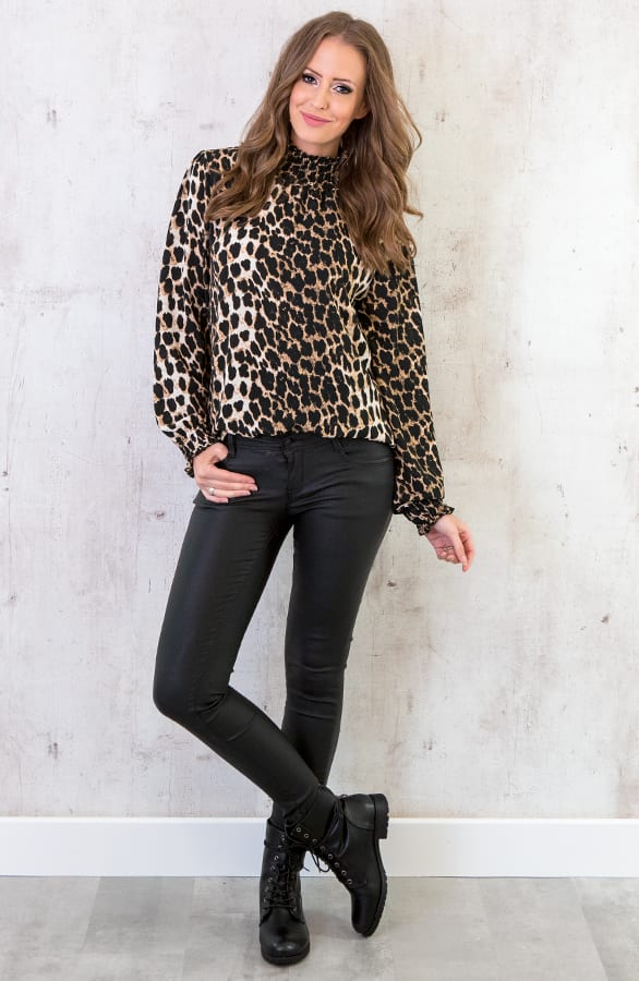 Panter Col Blouse Bruin – shoparchief, foto 3