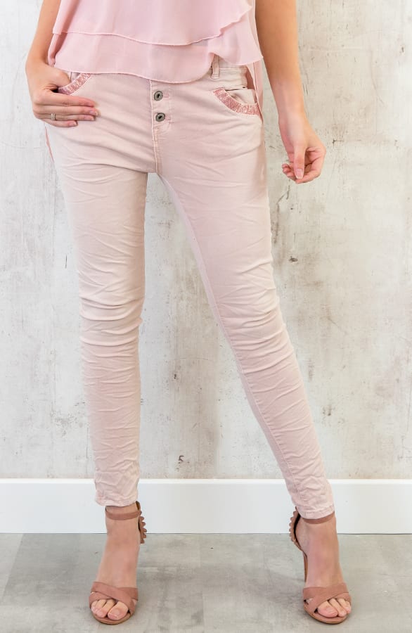 Chino Pailletten Broek Roze – shoparchief, foto 2