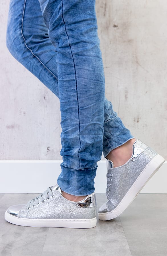 Glitter Sneakers Metallic Grijs – shoparchief, foto 2