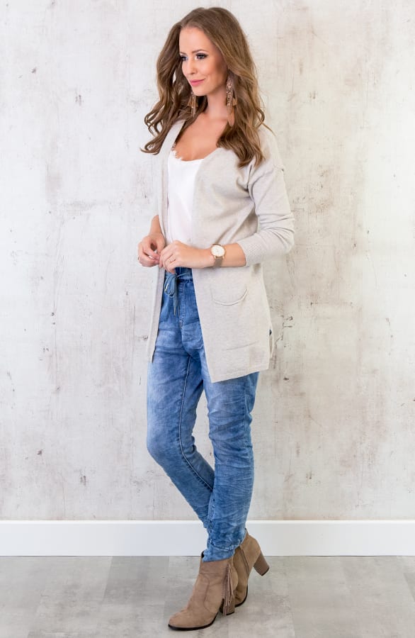 Comfy Soft Cardigan Beige – shoparchief, foto 4