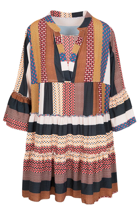 Noa Patchwork Tuniek Cognac – shoparchief, foto 1