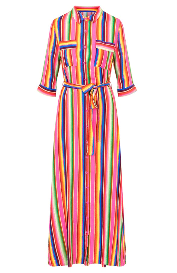 Strepen Jurk Vest Neon – shoparchief, foto 1