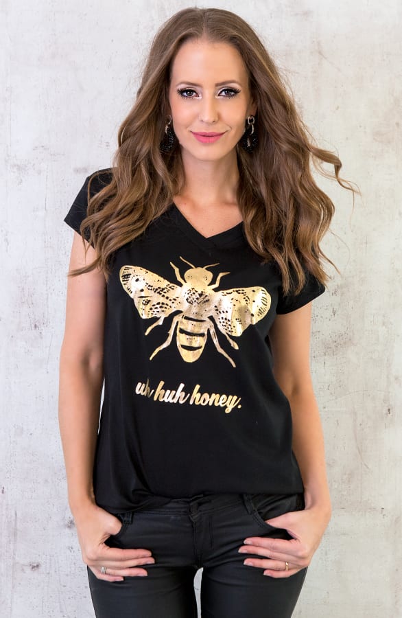 Uh Huh Honey Top Zwart – shoparchief, foto 2