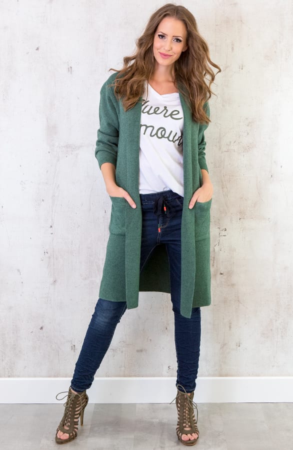 Maxi Vest Gebreid Groen – shoparchief, foto 4