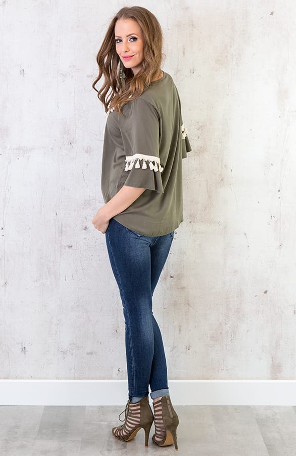 Ibiza Tassel Tuniek Army – shoparchief, foto 3