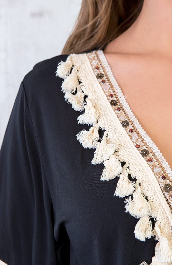 Ibiza Tassel Tuniek Zwart – shoparchief, foto 7