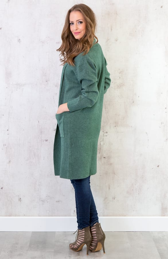 Maxi Vest Gebreid Groen – shoparchief, foto 3