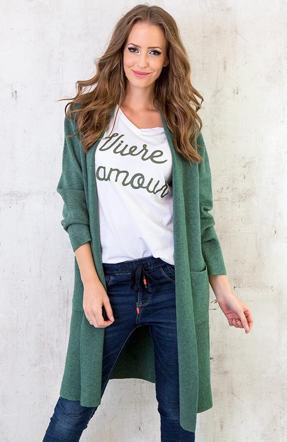 Maxi Vest Gebreid Groen – shoparchief, foto 2