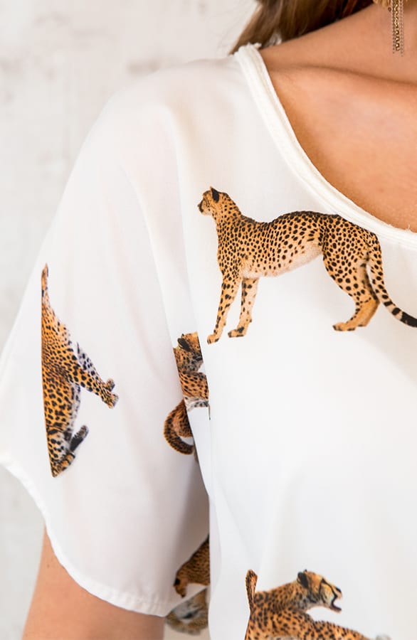 Leopard Top Wit – shoparchief, foto 3