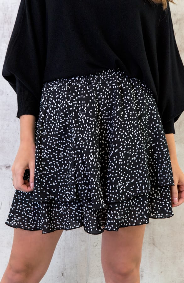 Polkadot Laagjes Rok Zwart – shoparchief, foto 2