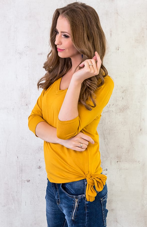Basic Strik Shirt Okergeel – shoparchief, foto 5
