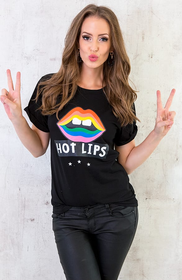 Hot Lips Top Zwart – shoparchief, foto 4