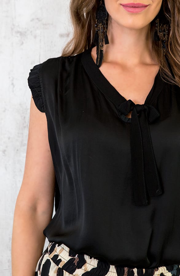 Zijde Strik Top Zwart – shoparchief, foto 4