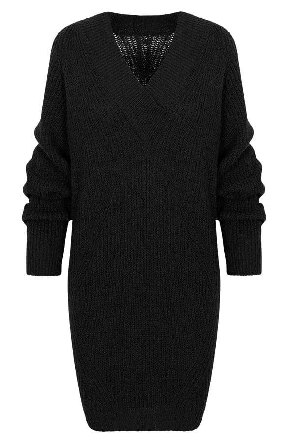 Oversized Tuniek Gebreid Zwart – shoparchief, foto 1