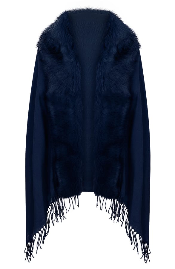Fake Fur Sjaal Marine – shoparchief, foto 1