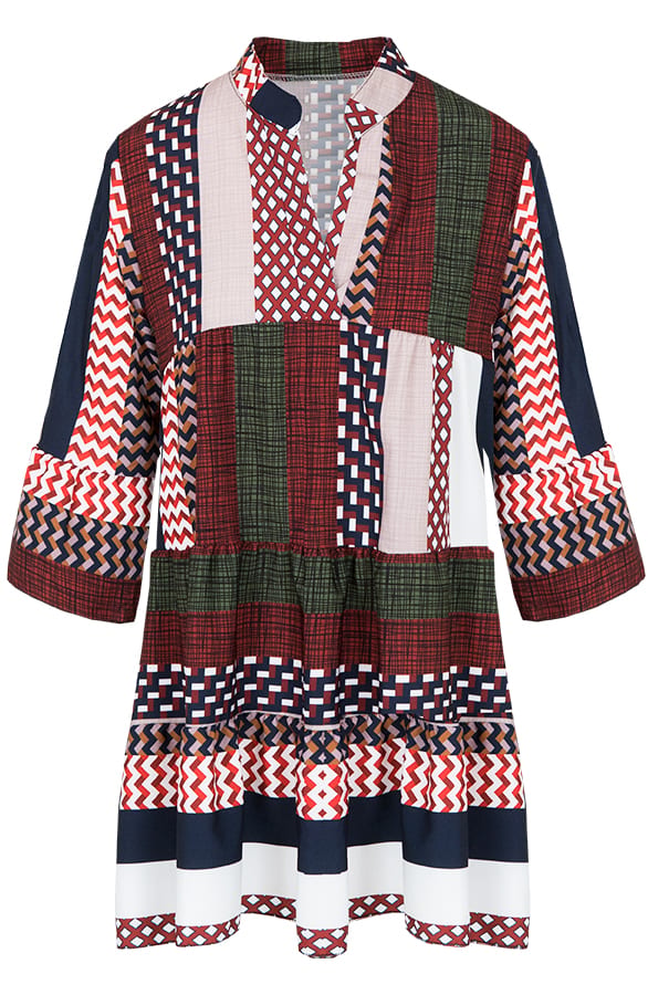 Fay Patchwork Tuniek Bordeaux – shoparchief, foto 1