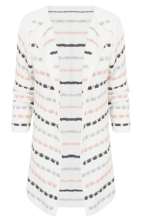 Gebreid Strepen Vest Creme – shoparchief, foto 1