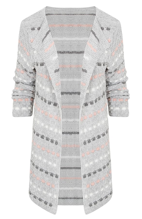 Gebreid Strepen Vest Grijs – shoparchief, foto 1