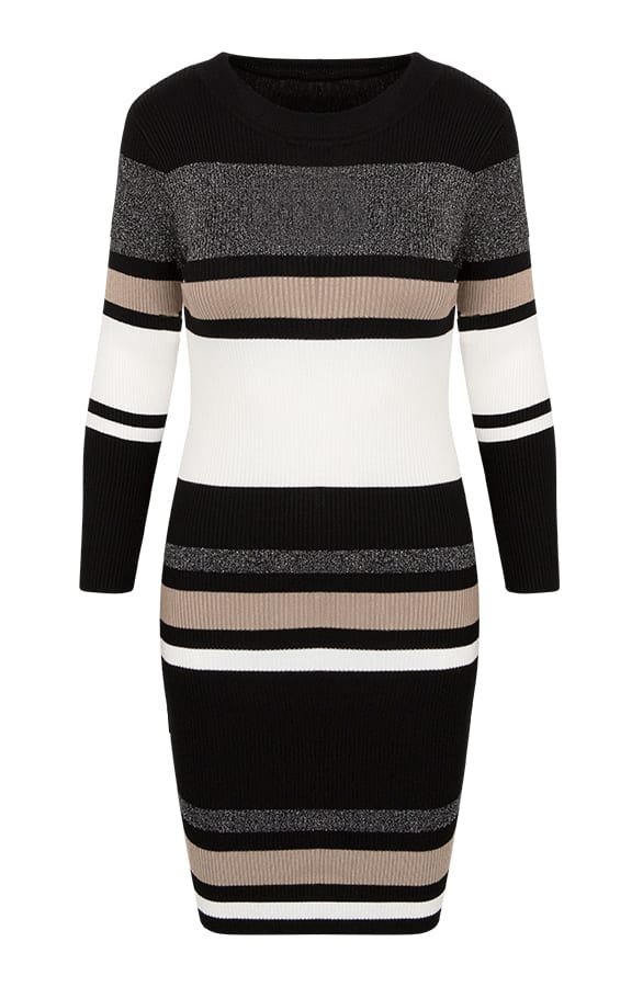 Jurk Met Strepen Limited Taupe – shoparchief, foto 1