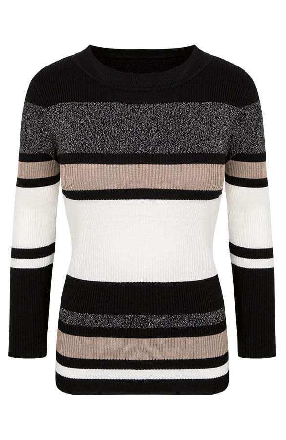 Trui Met Strepen Limited Taupe – shoparchief, foto 1