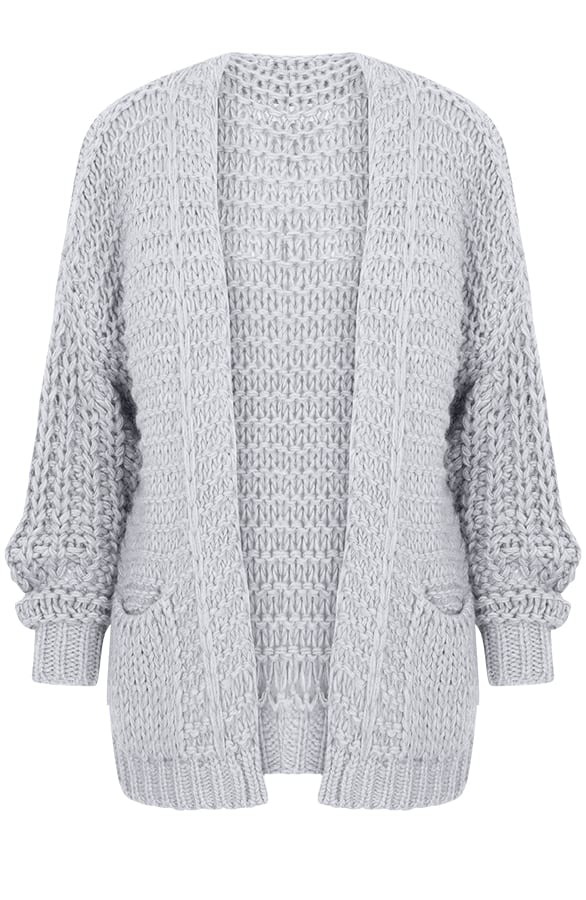 Grof Gebreid Vest Lichtgrijs – shoparchief, foto 1