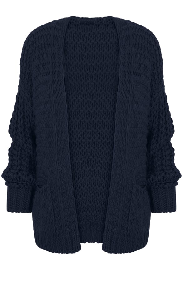 Grof Gebreid Vest Marine – shoparchief, foto 1