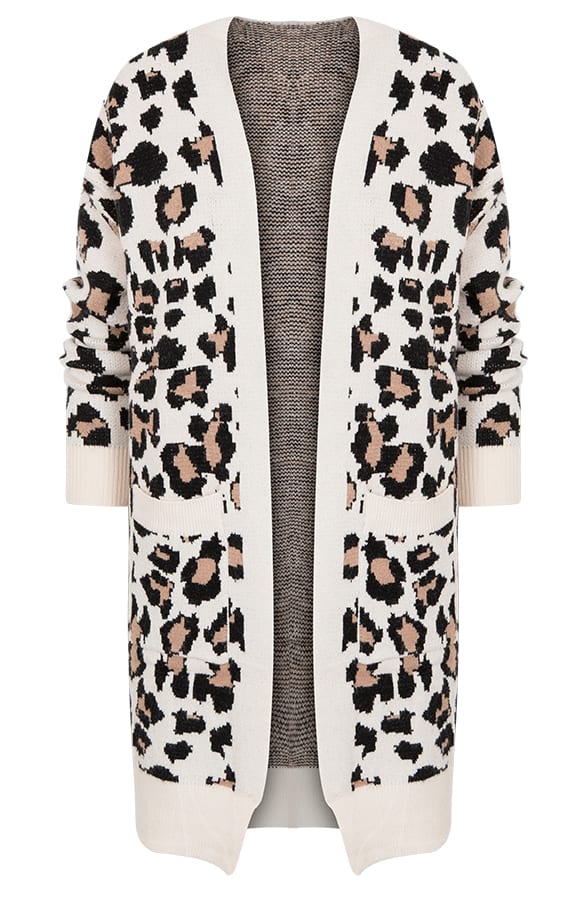 Leopard Vest Lang Creme – shoparchief, foto 1