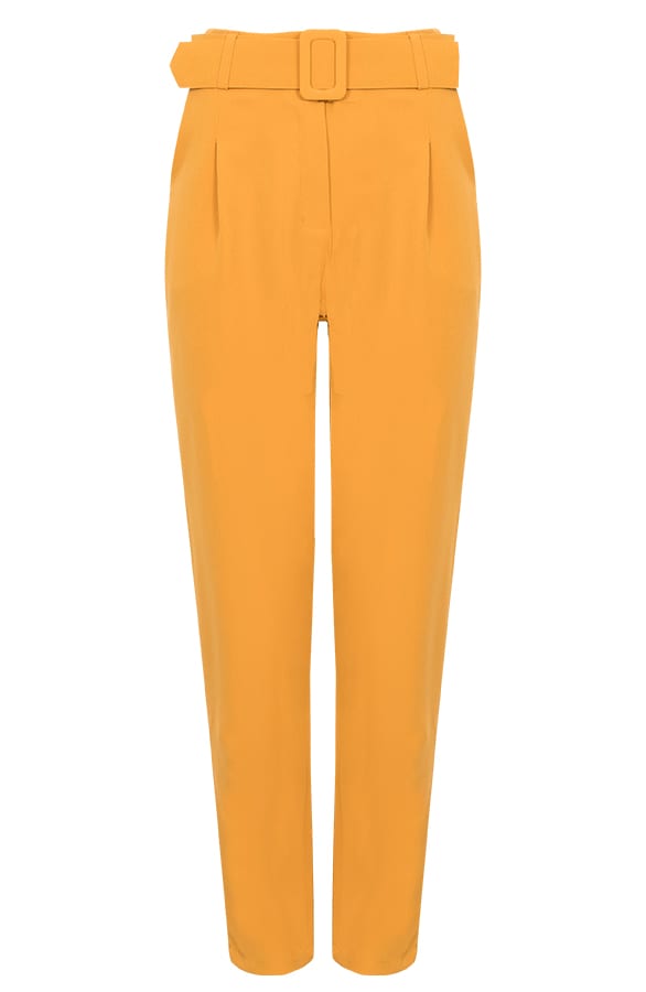 Pantalon Met Riem Okergeel – shoparchief, foto 1