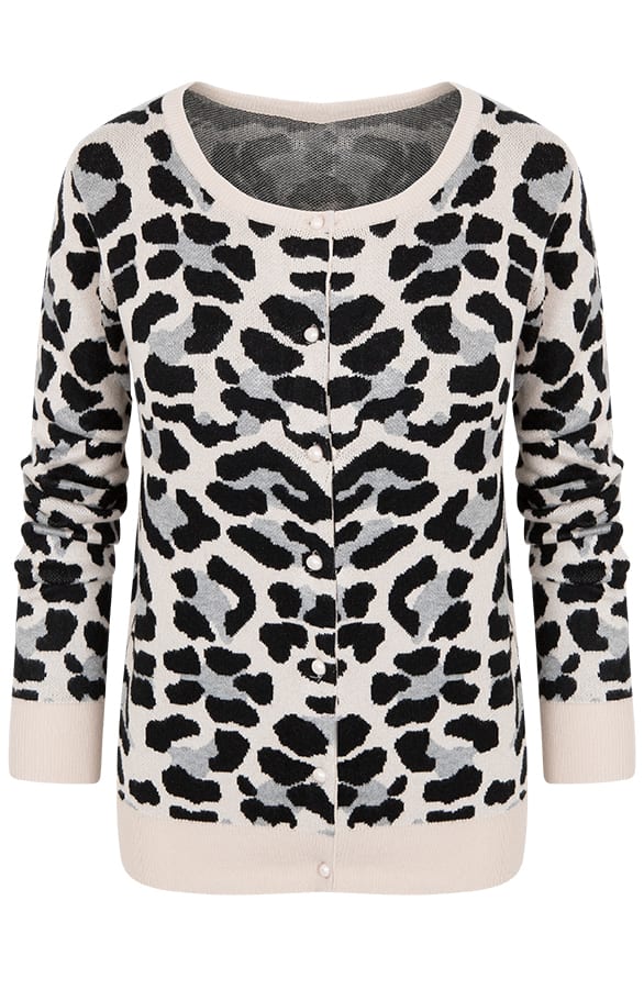 Panterprint Vest Beige Grijs – shoparchief, foto 1