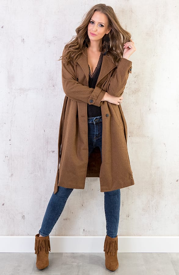 Trenchcoat Camel – shoparchief, foto 7