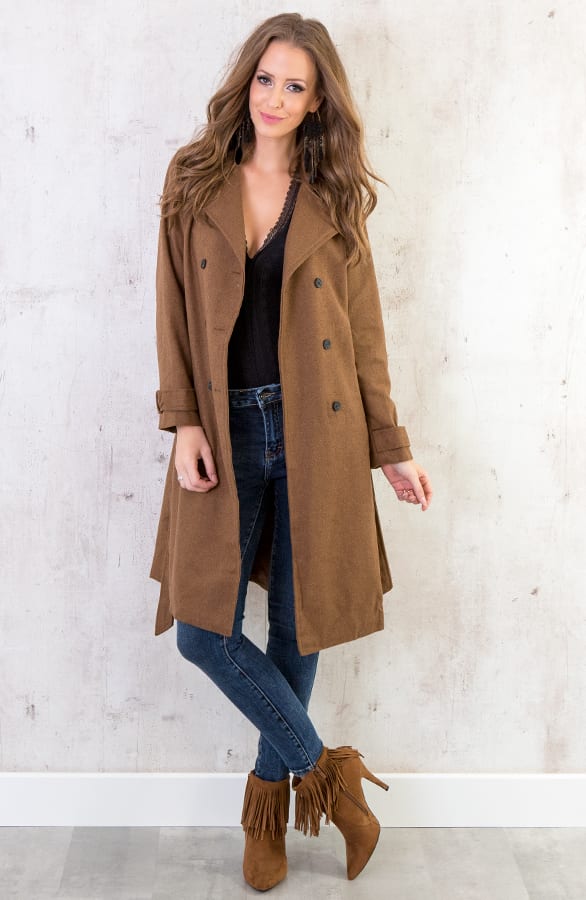Trenchcoat Camel – shoparchief, foto 3