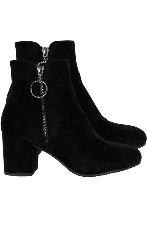 Suede Enkellaarzen Deluxe Black – shoparchief, foto 1