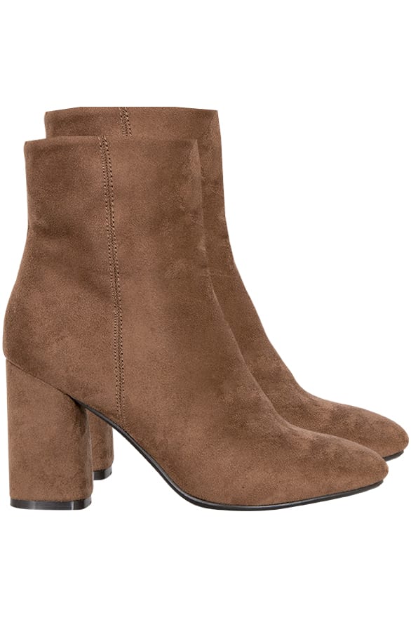 Suede enkellaarzen Taupe – shoparchief, foto 1