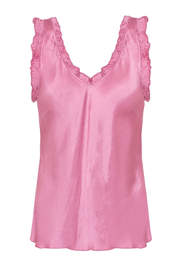 Zijde Top Ruches Roze – shoparchief, foto 1