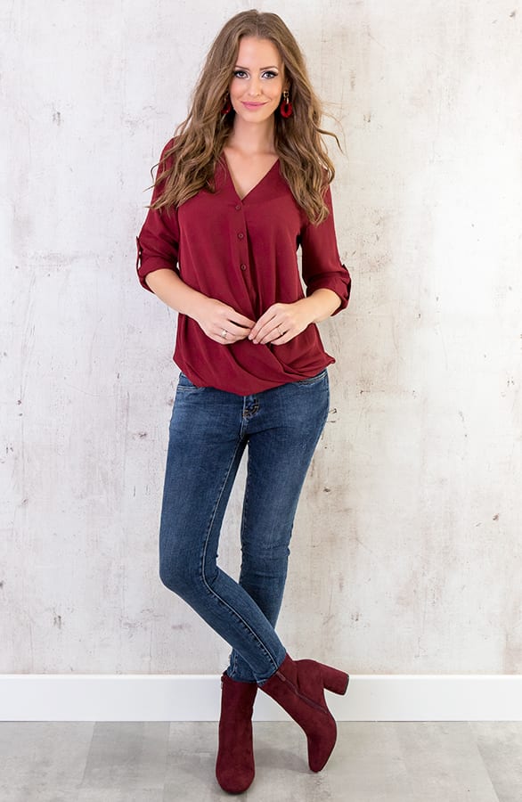 Suede enkellaarzen Bordeaux – shoparchief, foto 6