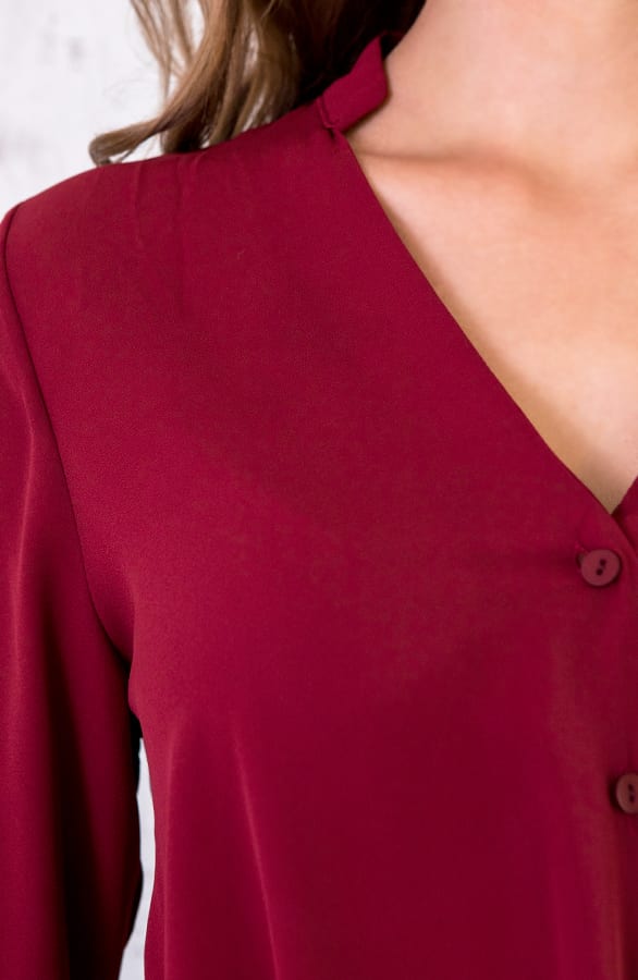 Marant Knoopjes Blouse Bordeaux – shoparchief, foto 6