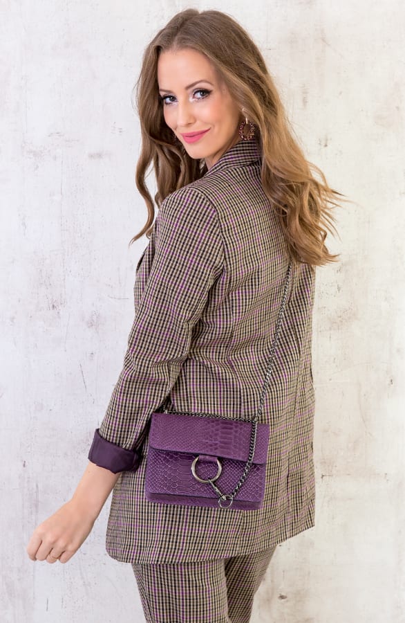 Leren Slangenprint Tas Paars – shoparchief, foto 2