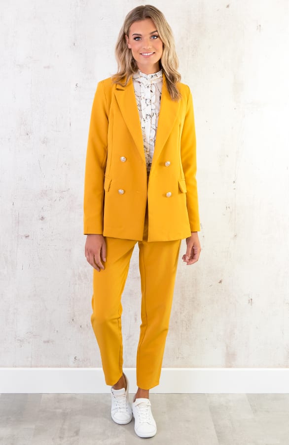 Button Blazer Okergeel – shoparchief, foto 3