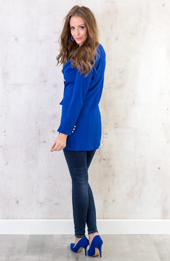 Lange Blazer Button Kobalt – shoparchief, foto 6