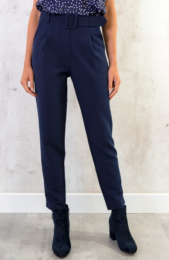 Pantalon Met Riem Marine – shoparchief, foto 2