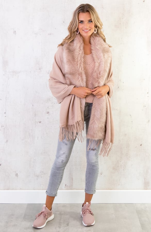 Fake Fur Sjaal Roze – shoparchief, foto 3