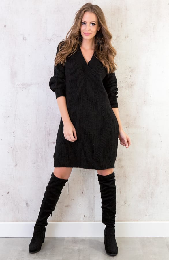 Oversized Tuniek Gebreid Zwart – shoparchief, foto 2