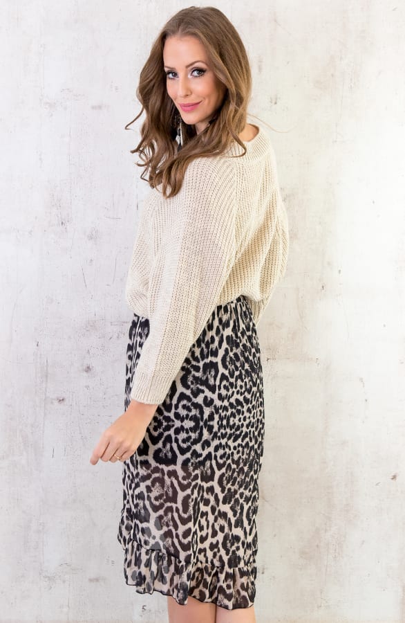 Gebreide Basic Trui Beige – shoparchief, foto 7