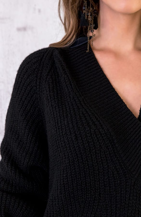 Oversized Tuniek Gebreid Zwart – shoparchief, foto 4